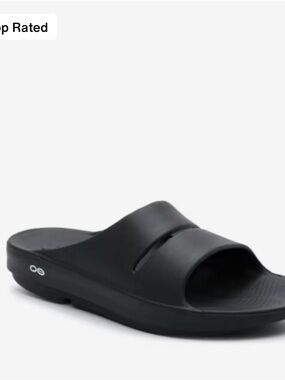 Black OOFOS Slide Sandals (Men-size 7, Women-size 9)